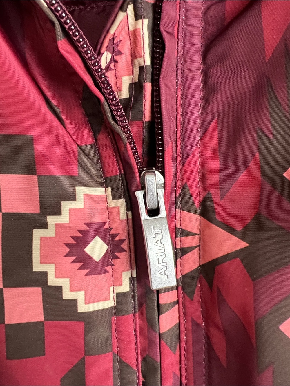 Ariat Women's Wine Red Aztec Quilted Puffer Jacket - Picture 4 of 16